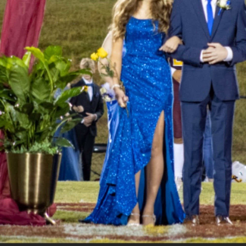 Poffi girls Blue glitter maxi dress